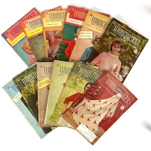 1965 The Workbasket Magazine Vol 30 Lot of 12 Vintage Crochet Knitting Patterns